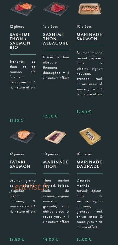 Sushi soba — carte page 33