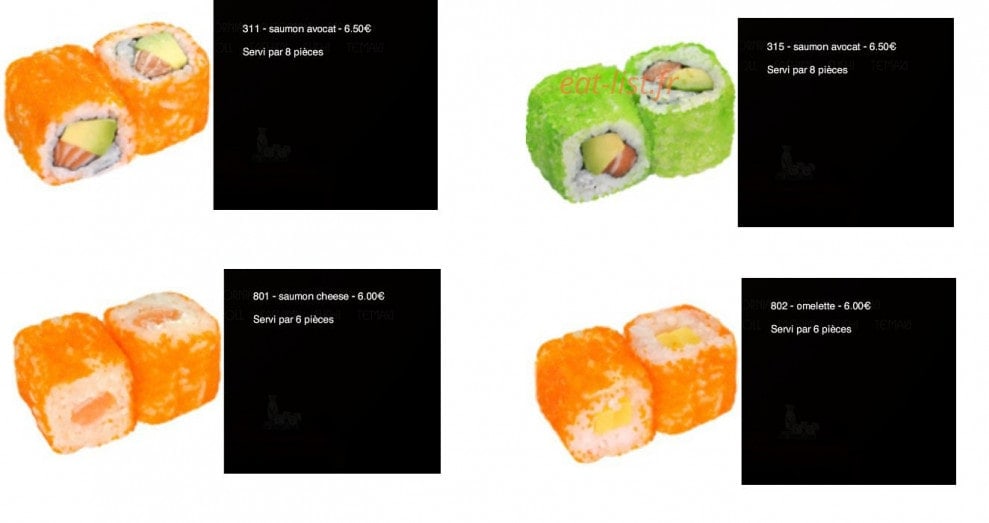 Carte et menu de Sushi Yaki à Saint Maur des Fosses — Les makis massagos: saumon avocat, saumon cheese,...