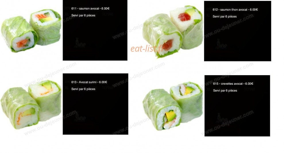 Carte et menu de Sushi Yaki à Saint Maur des Fosses — Les printemps rolls