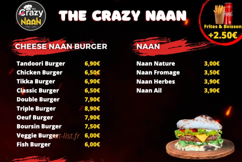 The Crazy Naan — carte page 1