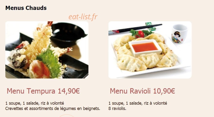 Carte et menu de Tomokazu à Saint Maur des Fosses — Les menus chauds