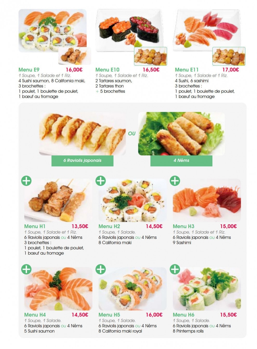 Carte et menu de Yumi Sushi à Saint Maur des Fosses — Menus mixtes suite