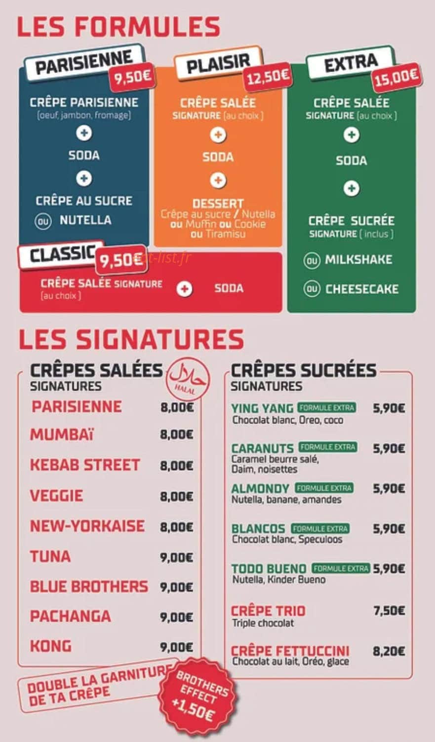 Brothers Crêpes & Café — carte page 1