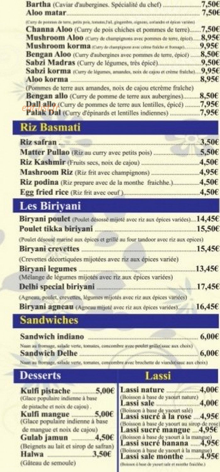 Delhi Spice — carte page 4