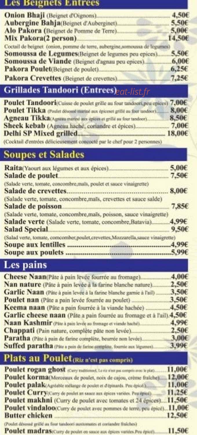 Delhi Spice — carte page 2