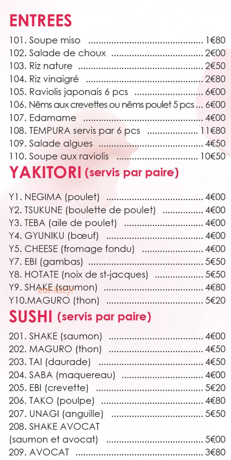Dream Sushi — carte page 6