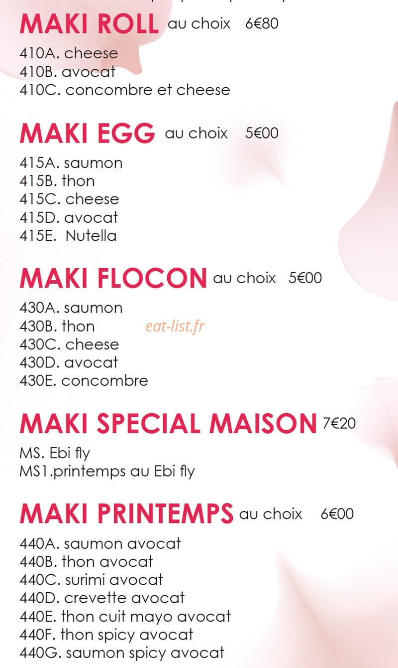 Dream Sushi — carte page 8
