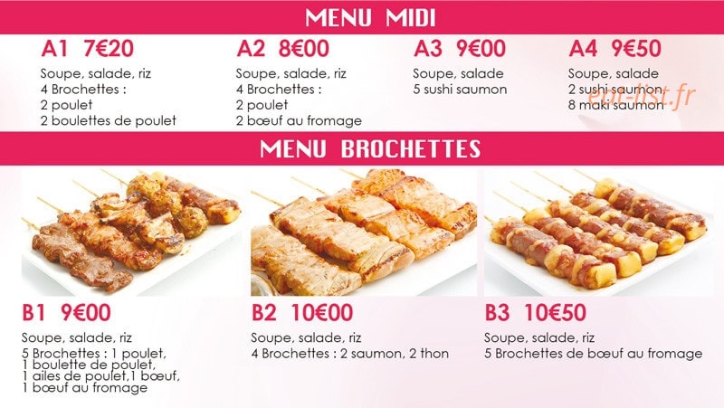 Dream Sushi — carte page 1