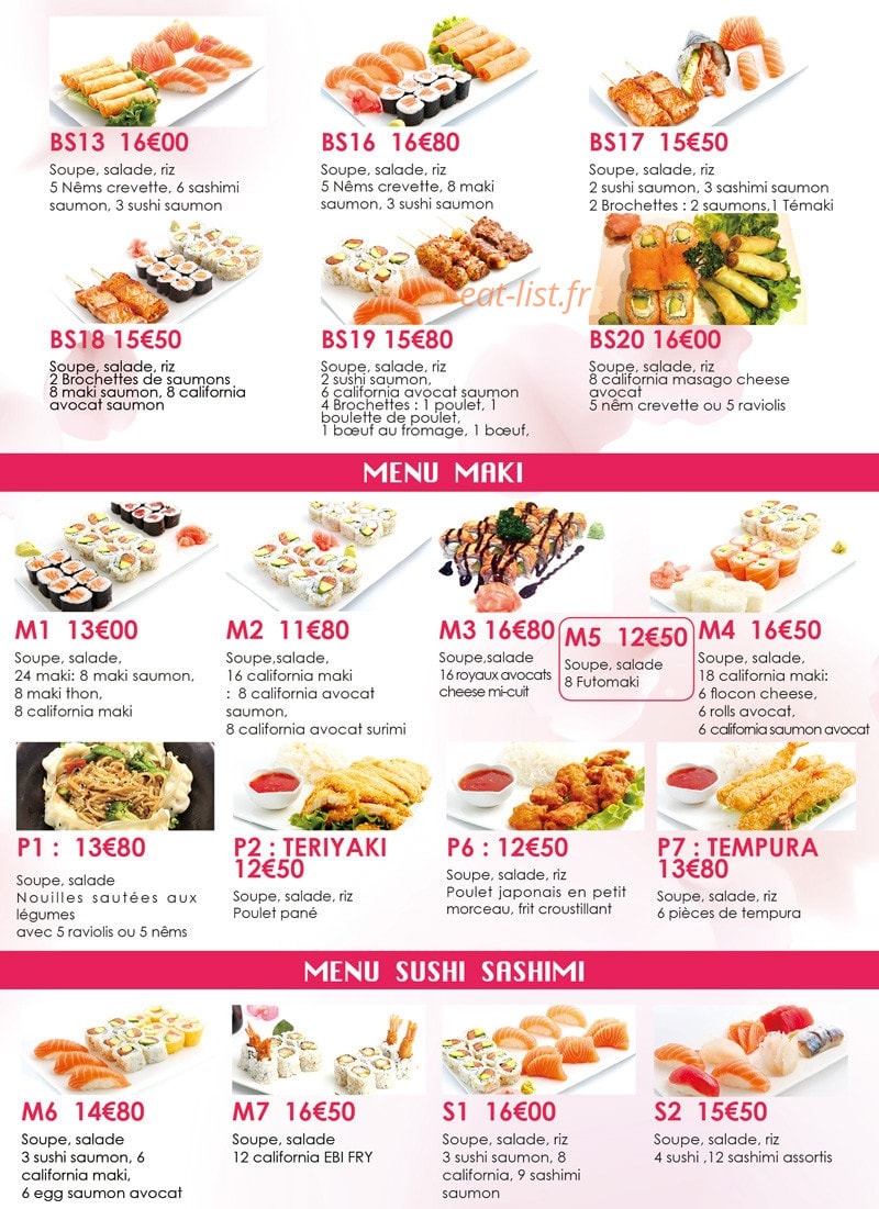 Dream Sushi — carte page 3