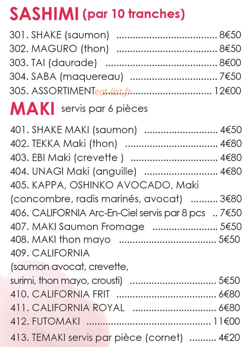 Dream Sushi — carte page 7