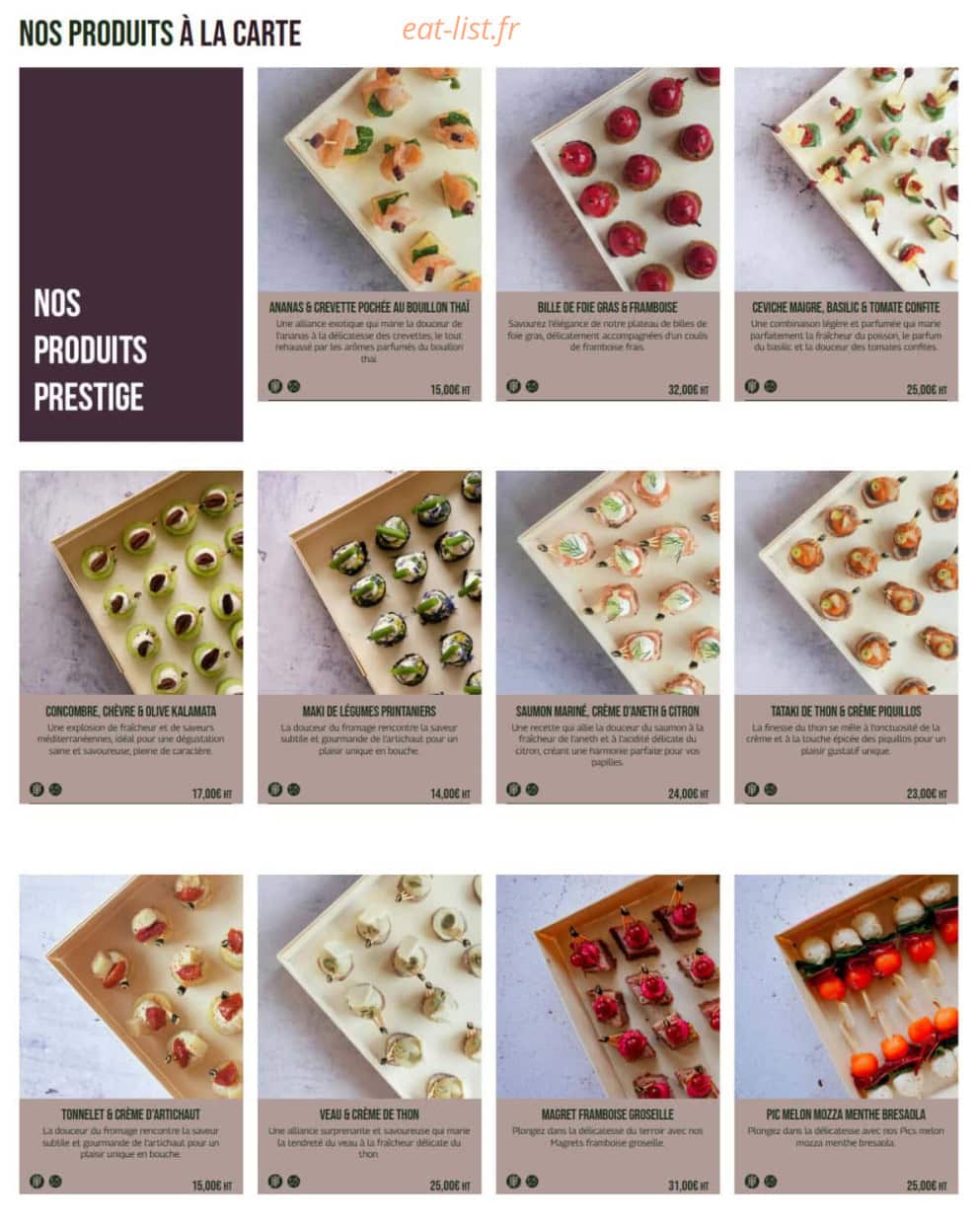 Instant-Lunch — carte page 25