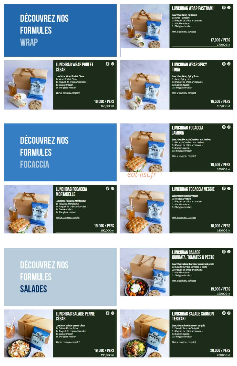 Instant-Lunch — carte page 16