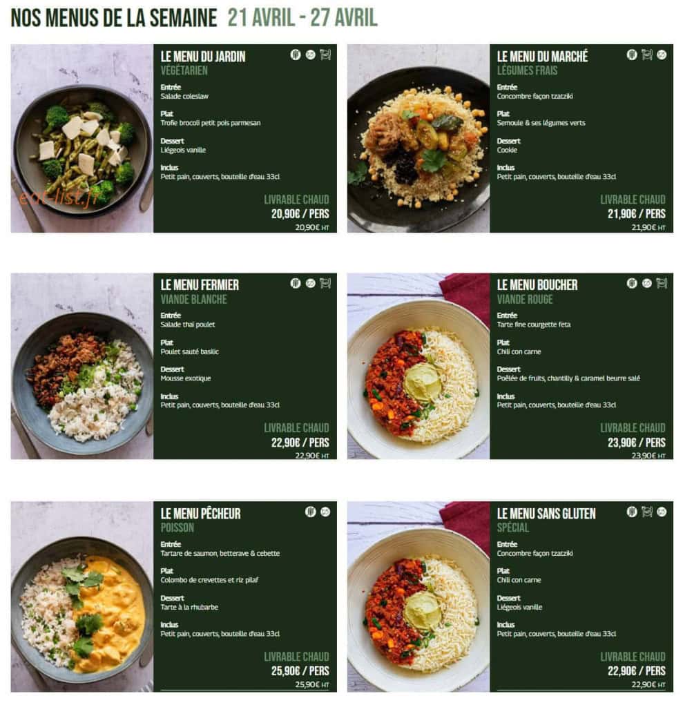 Instant-Lunch — carte page 5