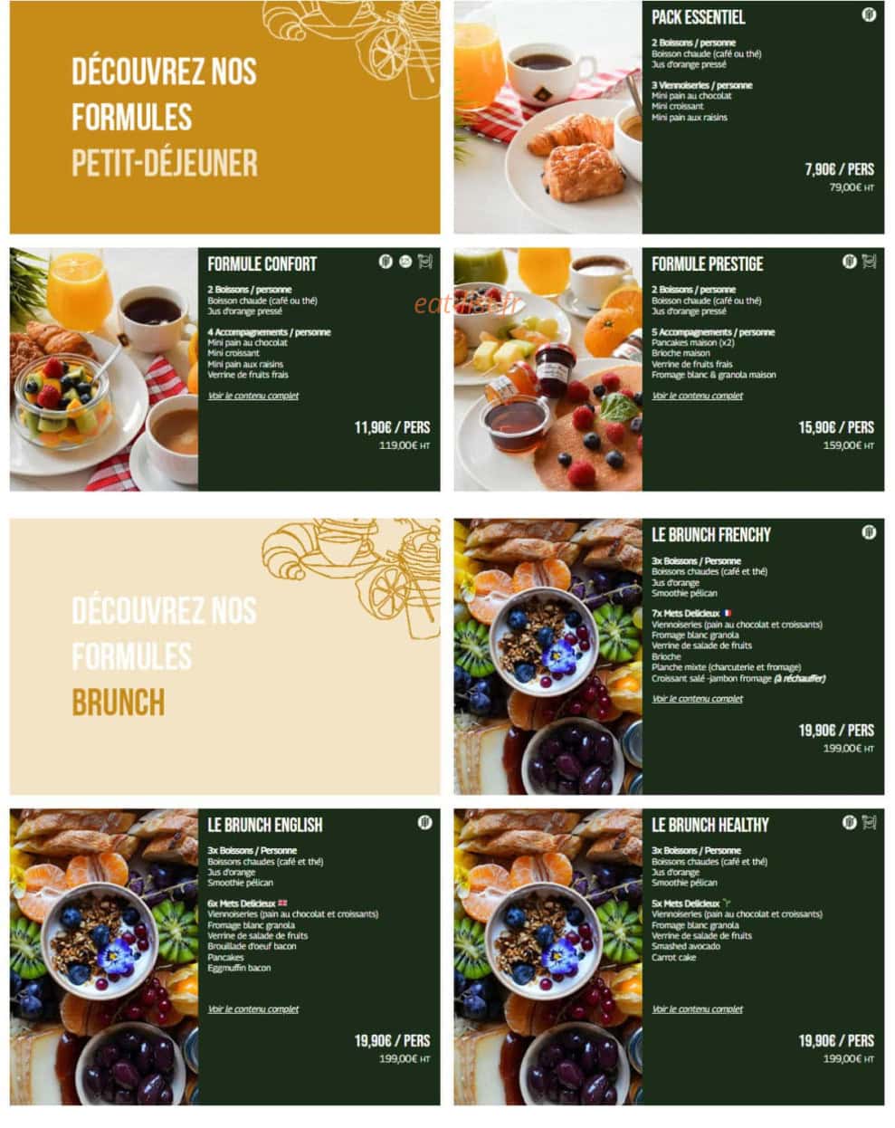 Instant-Lunch — carte page 1