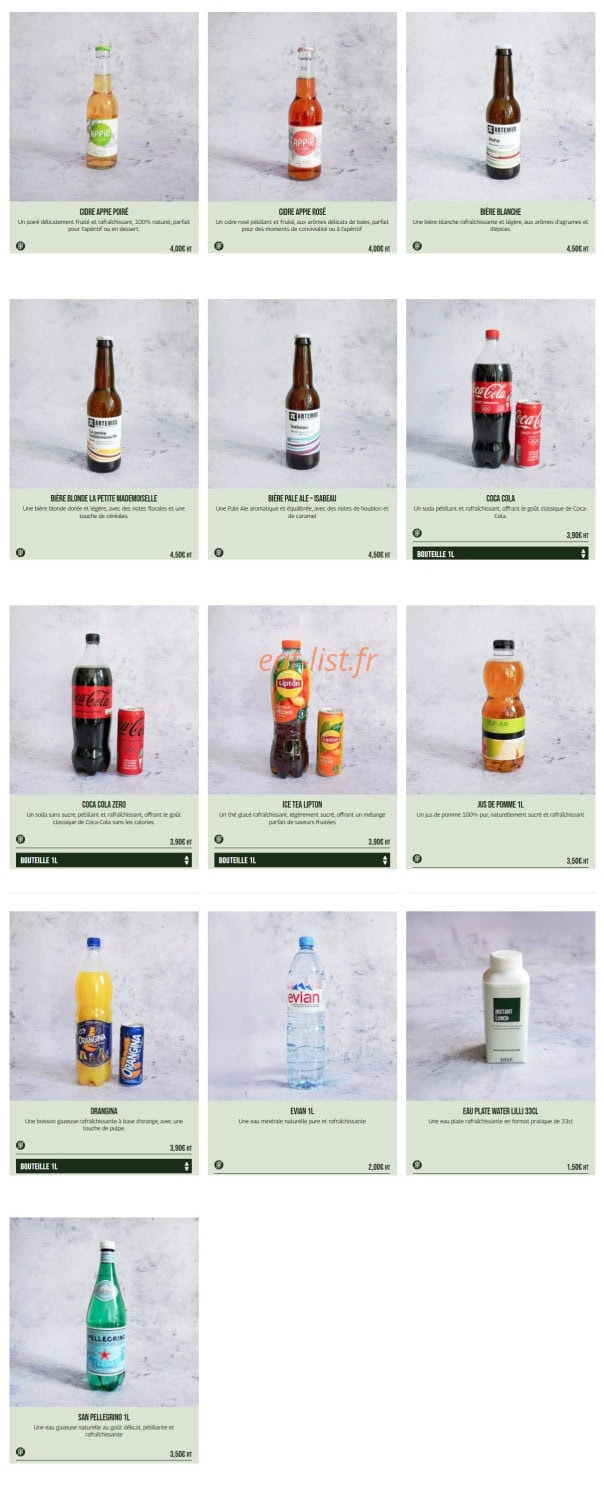 Instant-Lunch — carte page 8