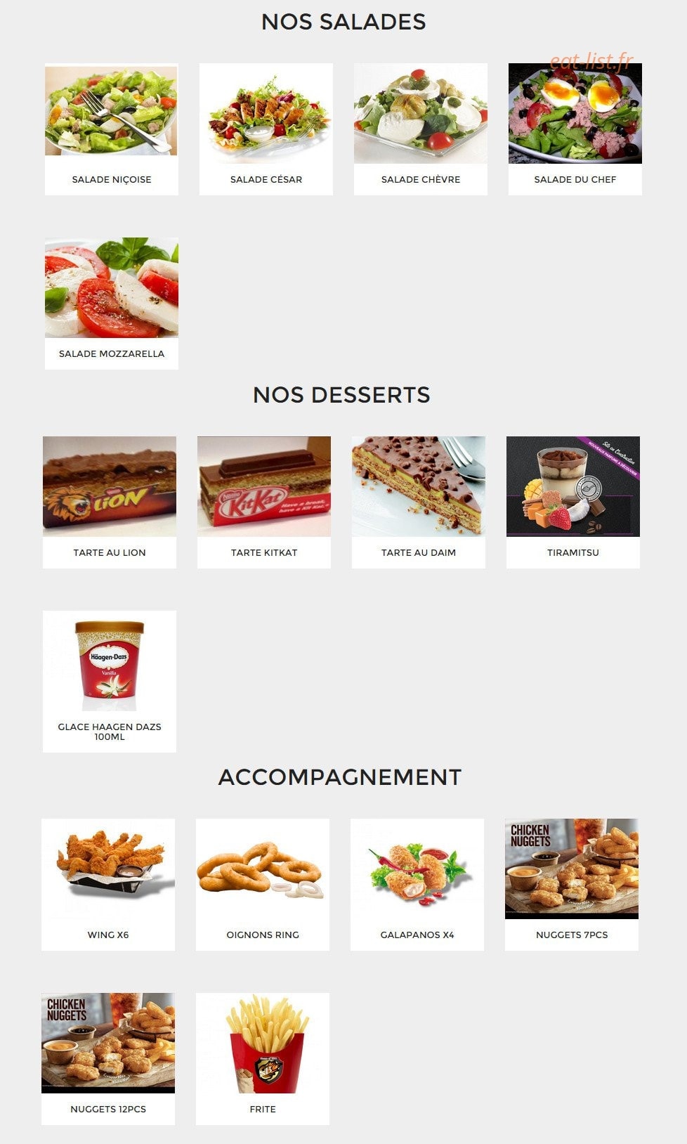 Le New Burger — carte page 4