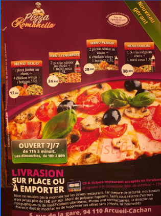 Pizza Romanella — carte page 1