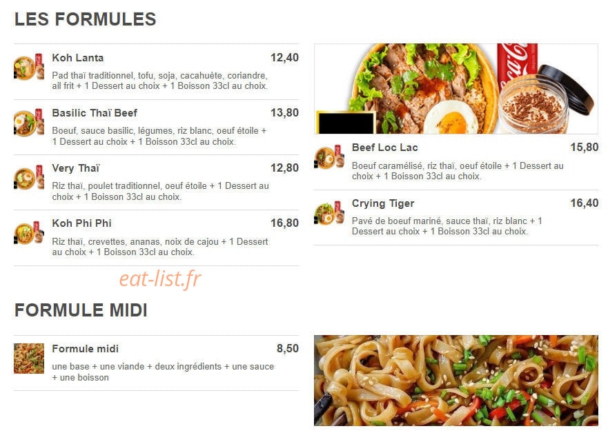 Very Thaï & Jap — carte page 2