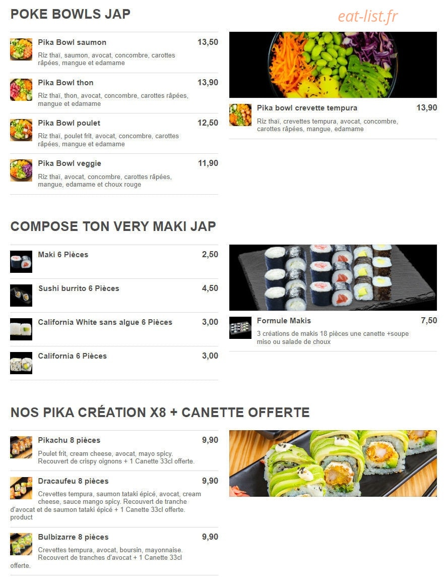 Very Thaï & Jap — carte page 5