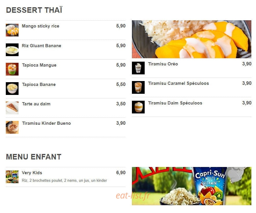 Very Thaï & Jap — carte page 3