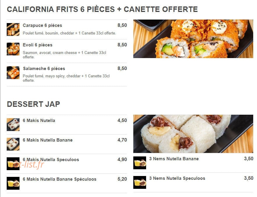 Very Thaï & Jap — carte page 6