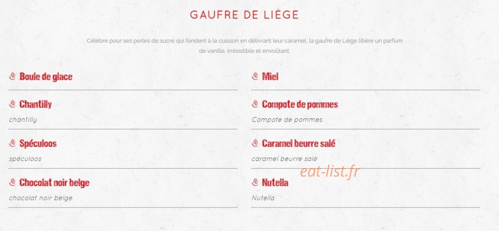 Waffle Factory — carte page 2