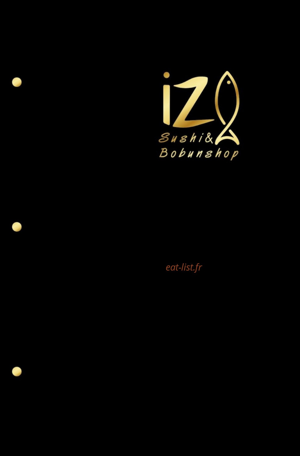 Carte et menu Izu Sushi Fontenay sous Bois