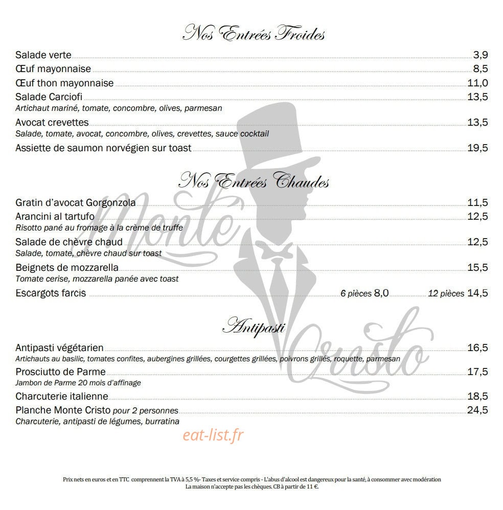 Monte Cristo — carte page 1