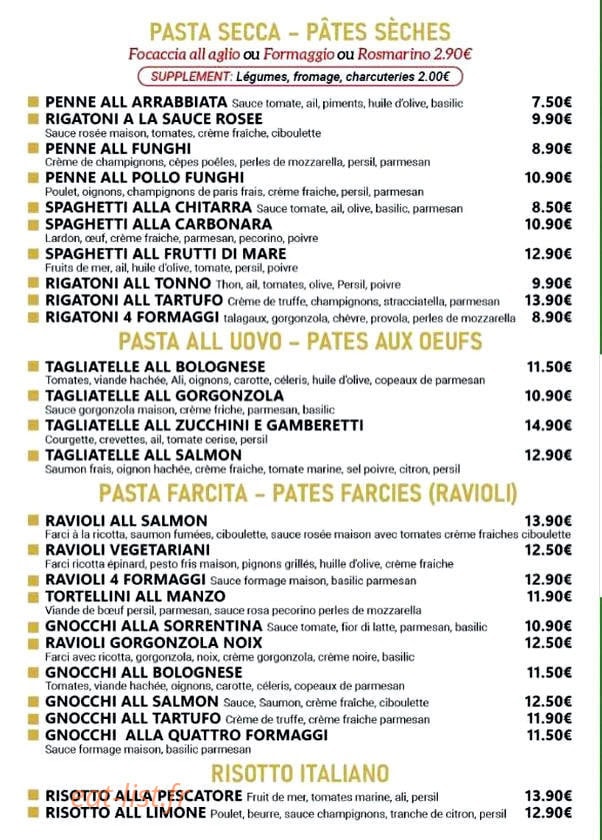 Pasta Presto — carte page 2