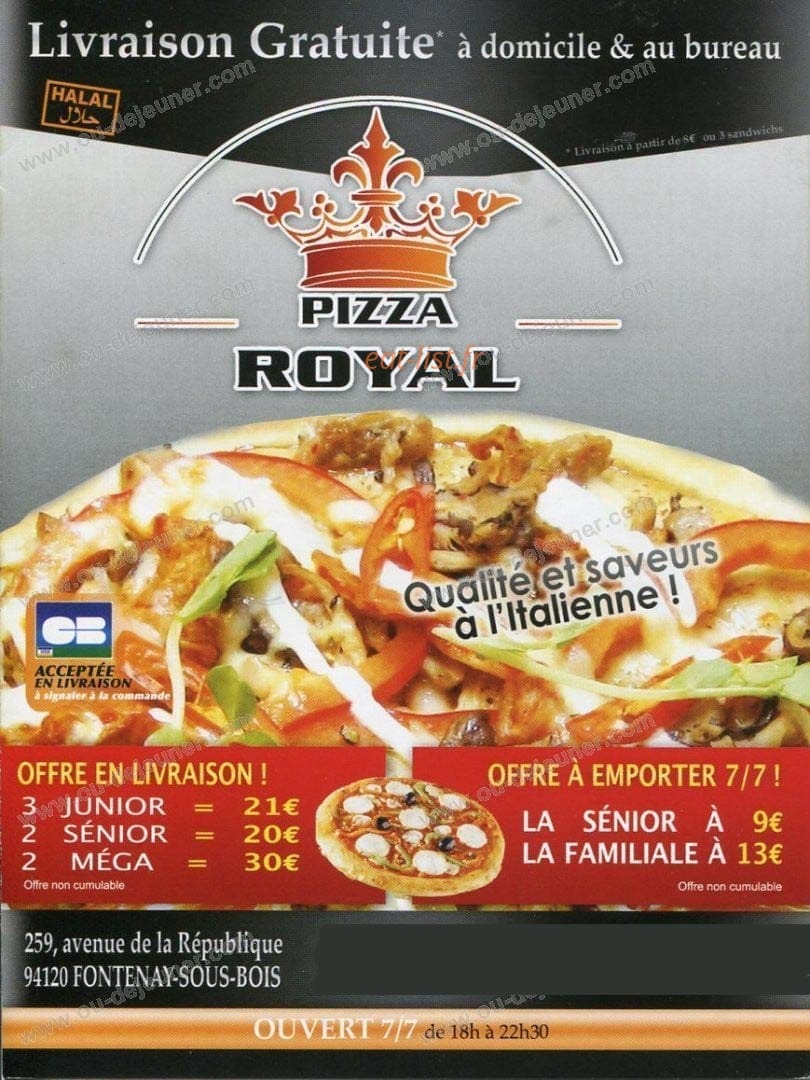 Pizza Royal — carte page 1