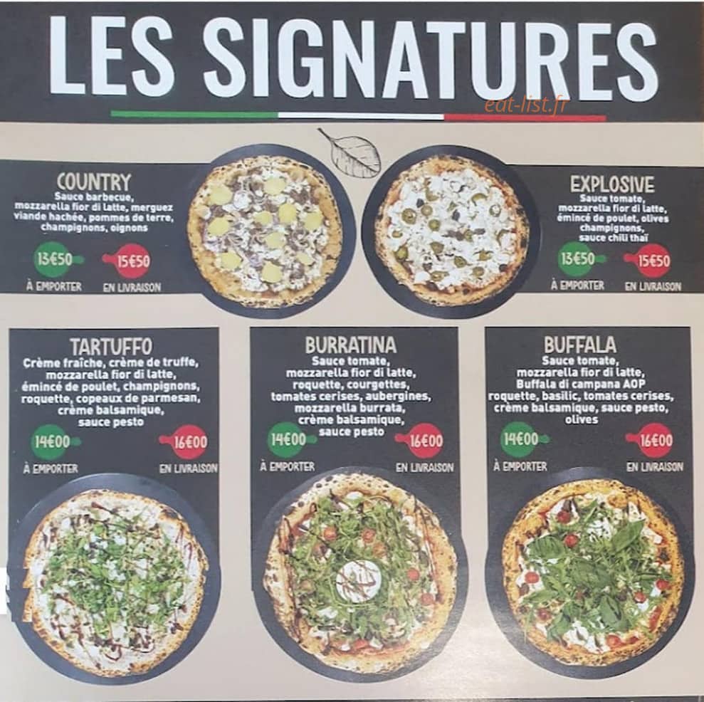 Carte et menu de Pizzeria Au Bois à Fontenay Sous Bois — Les signatures