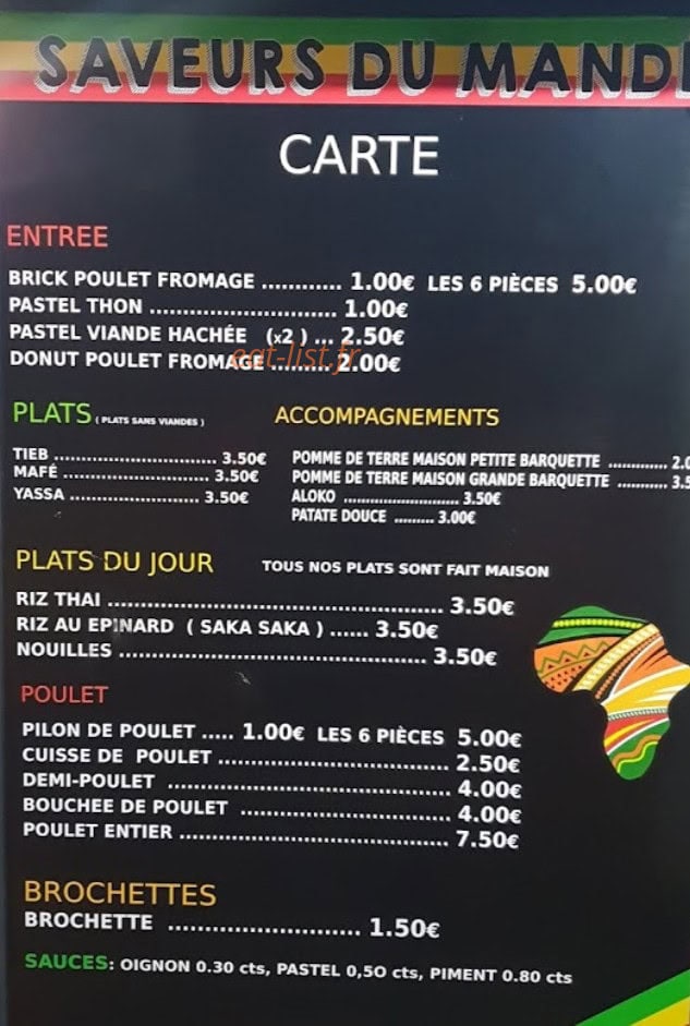 Saveurs du mandé — carte page 1
