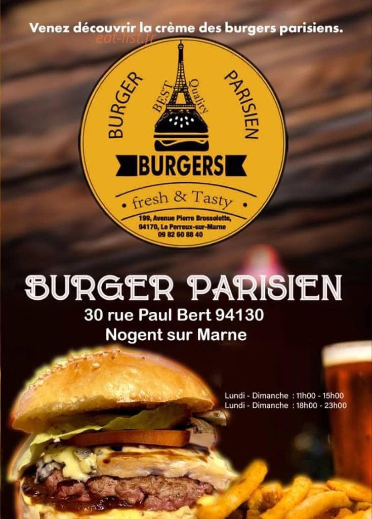 Burger Parisien — carte page 1