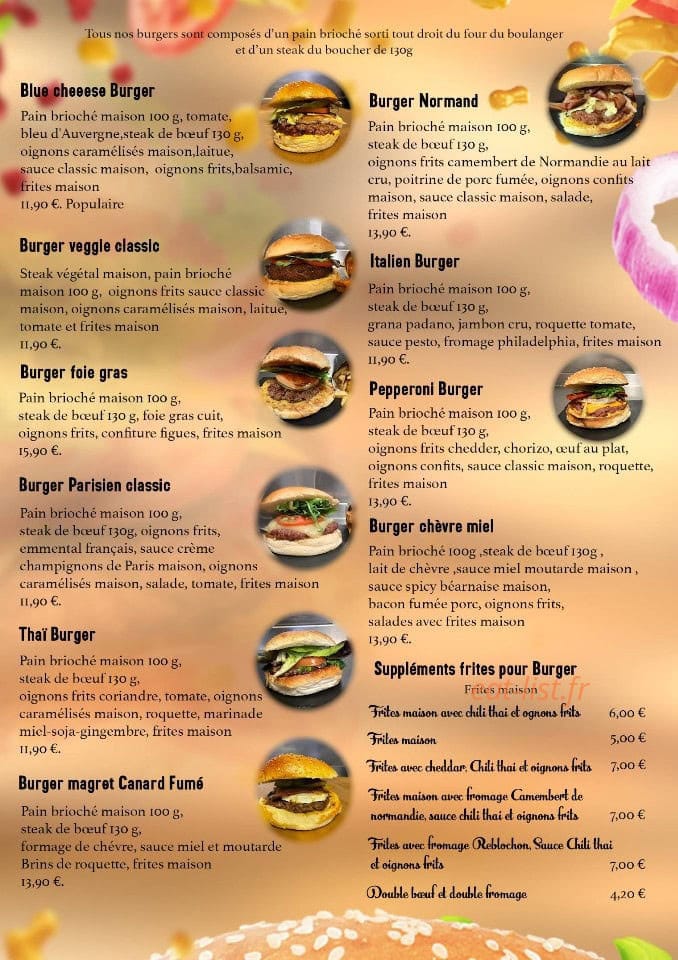 Burger Parisien — carte page 3