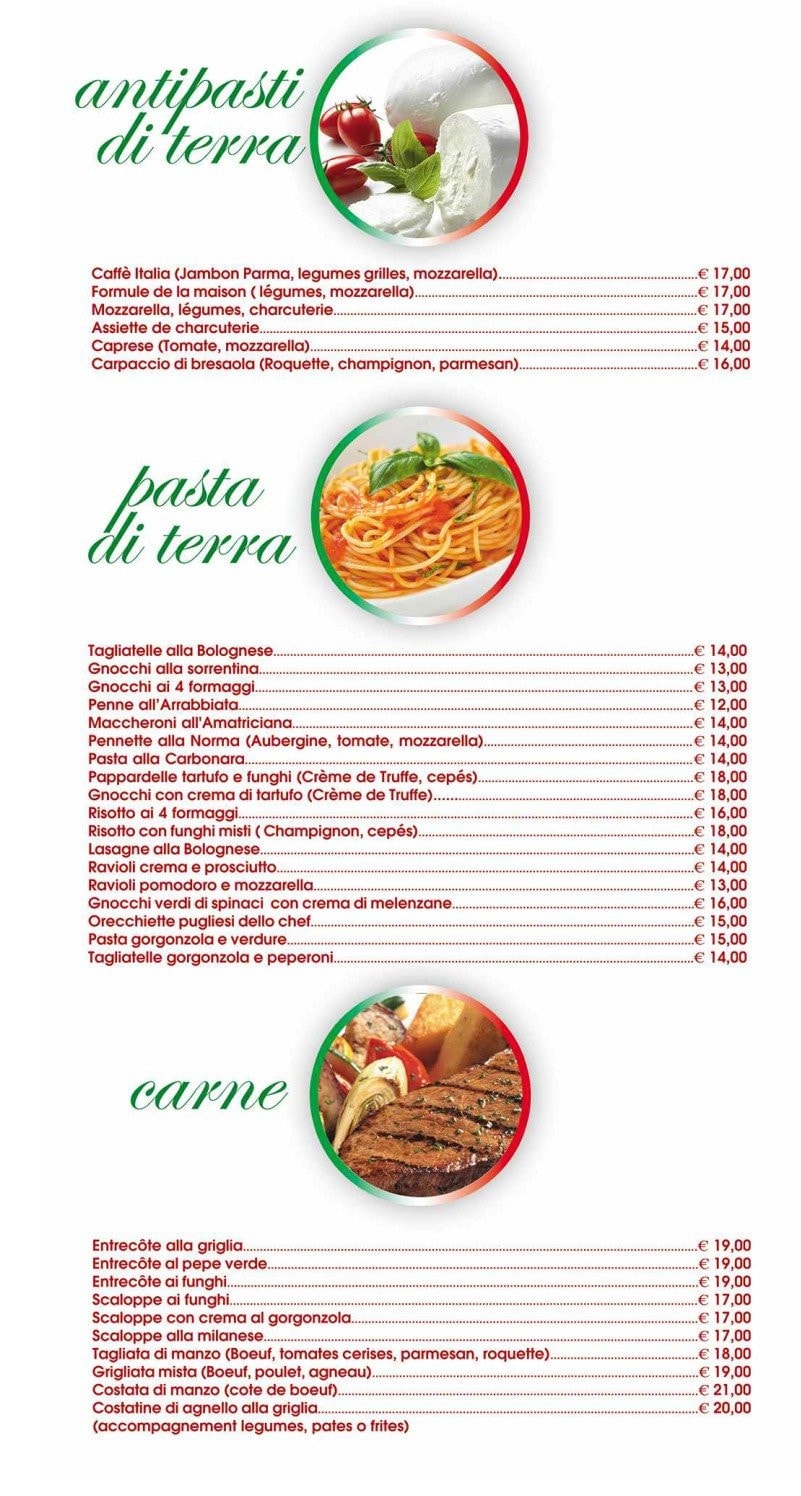 Caffe Italia — carte page 2