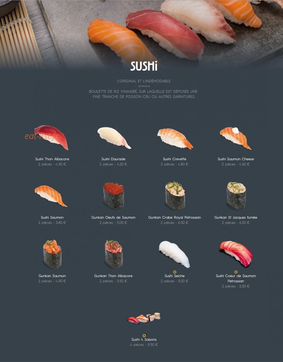 Côté Sushi — carte page 11