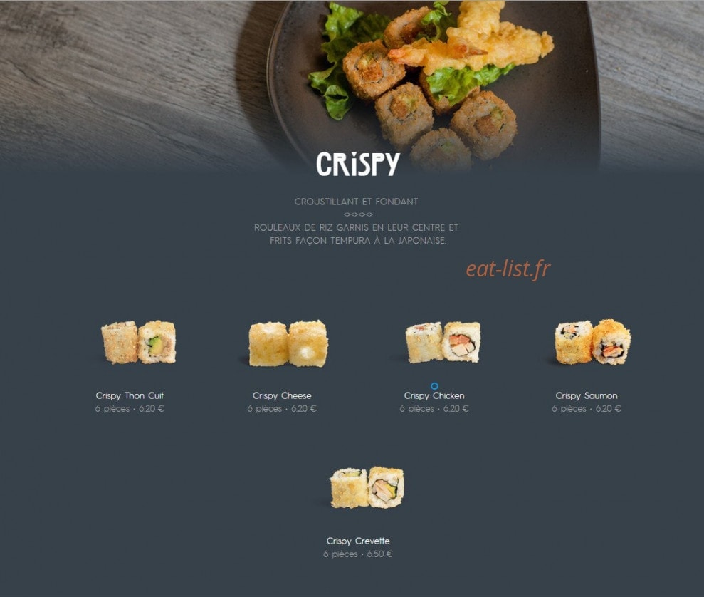 Côté Sushi — carte page 16