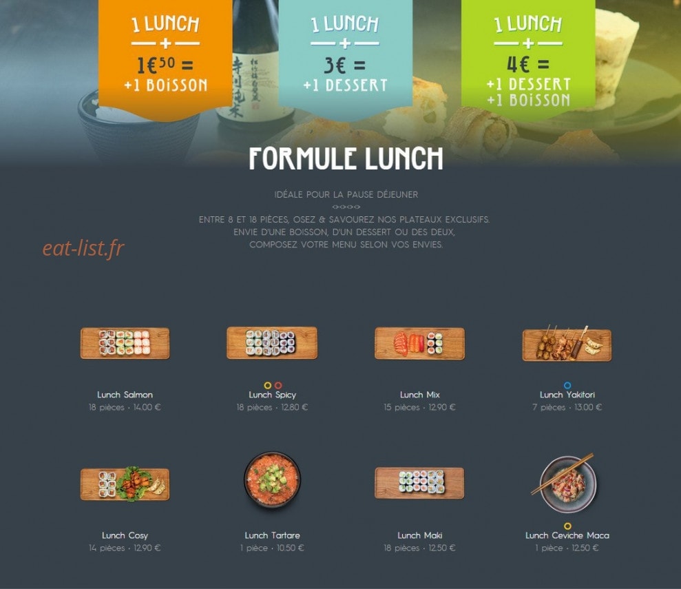 Côté Sushi — carte page 3