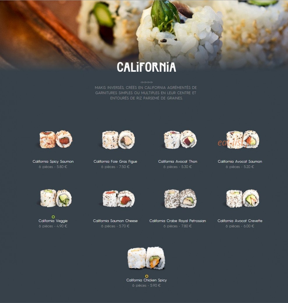 Côté Sushi — carte page 13