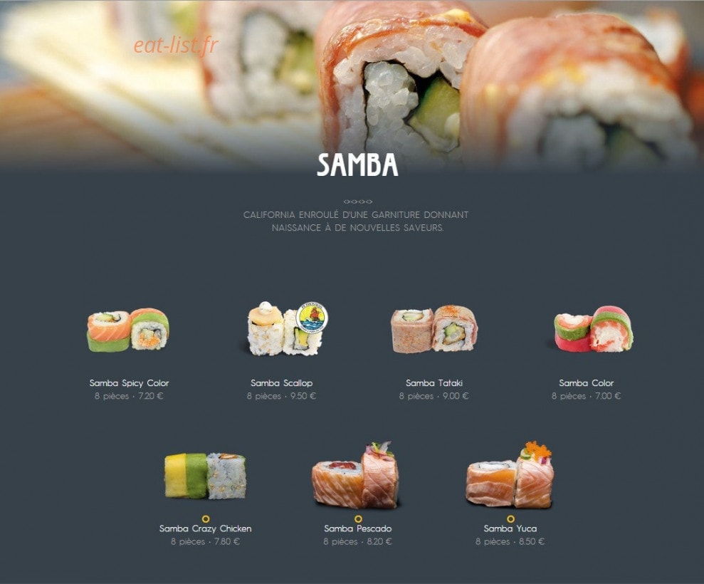Côté Sushi — carte page 18