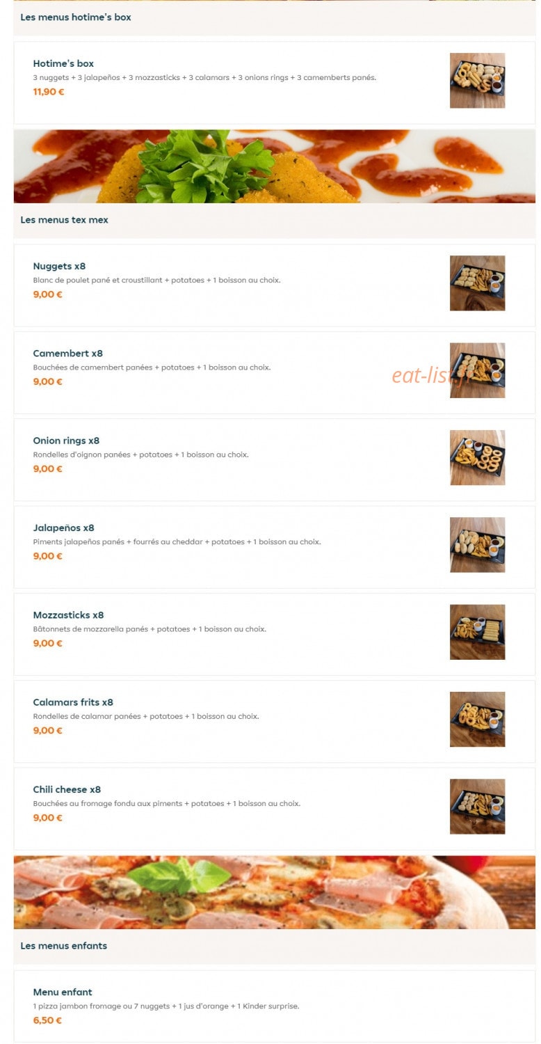 Hotimes Pizza — carte page 14