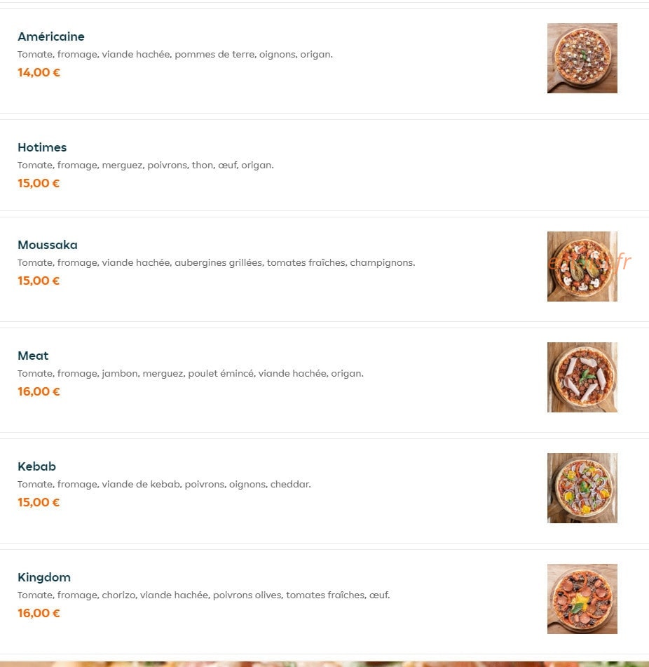 Hotimes Pizza — carte page 3