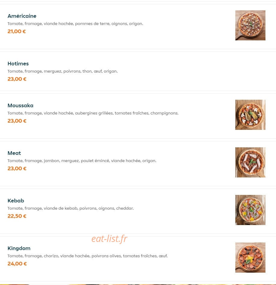 Hotimes Pizza — carte page 6