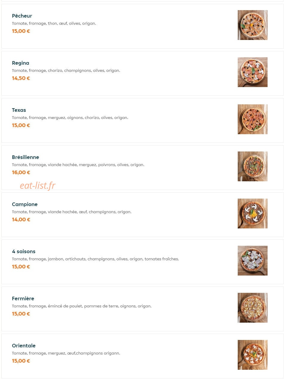 Hotimes Pizza — carte page 2