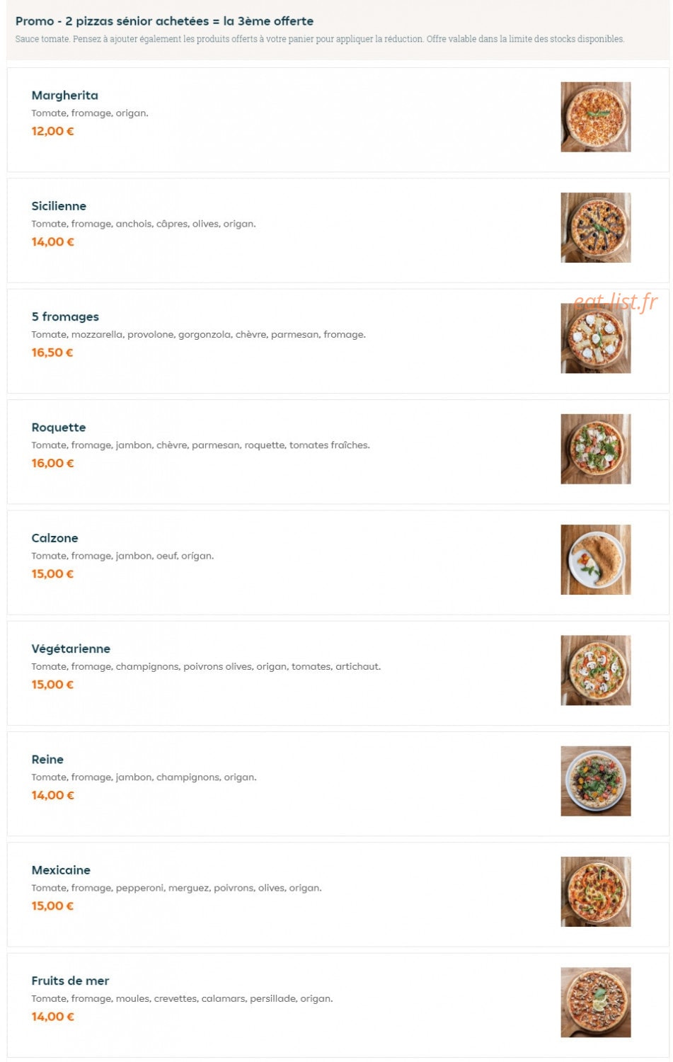 Hotimes Pizza — carte page 1