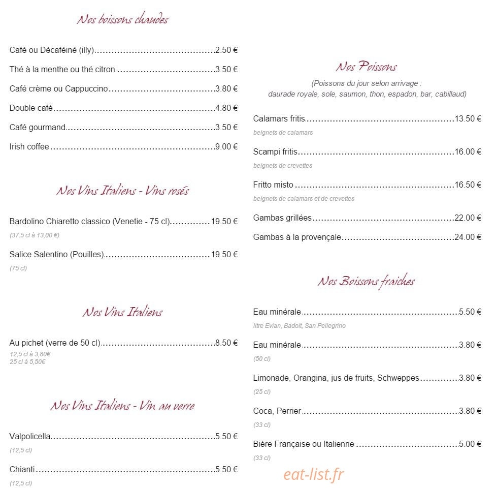 La Bella Rosa — carte page 4