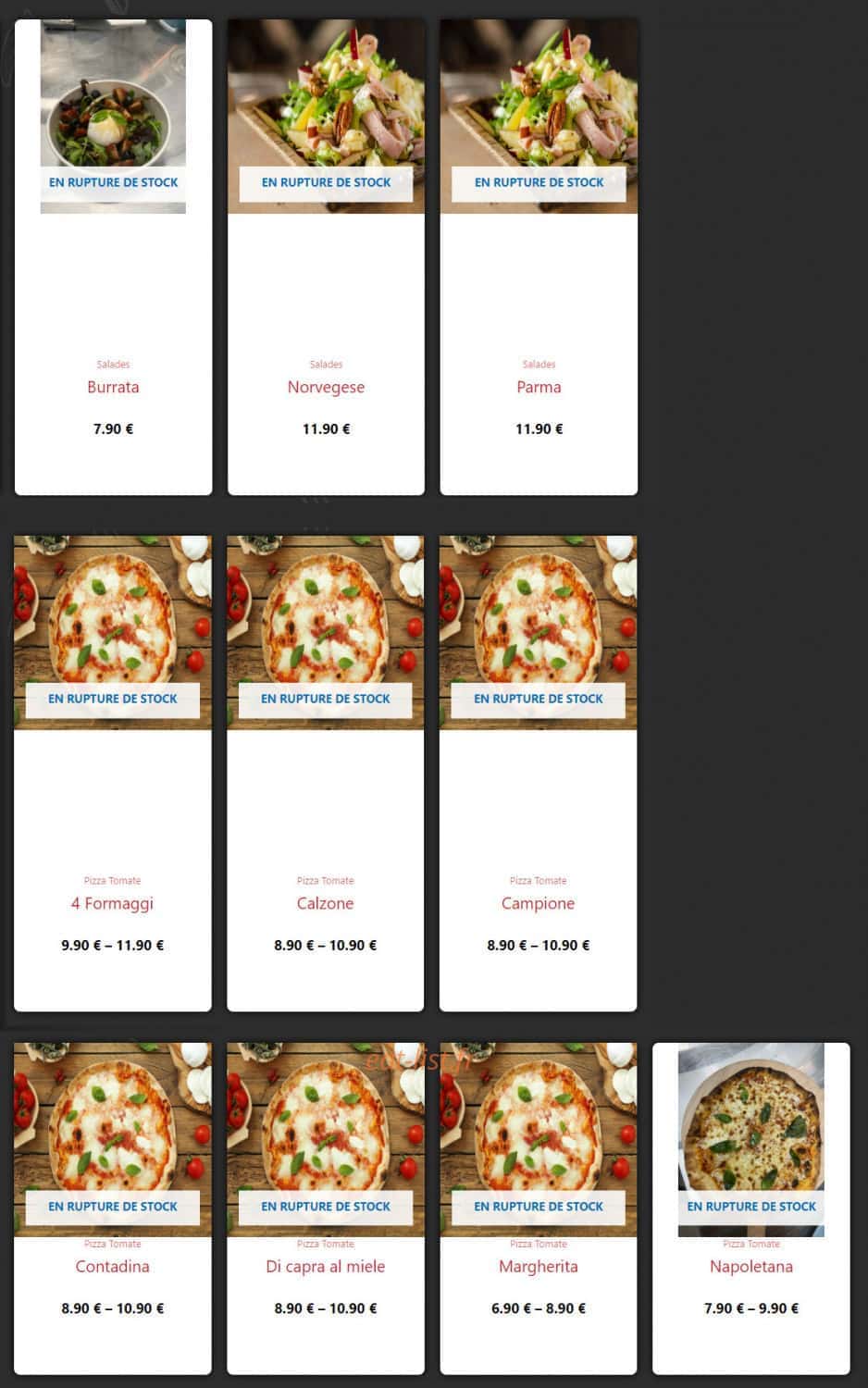 La Ricetta — carte page 1