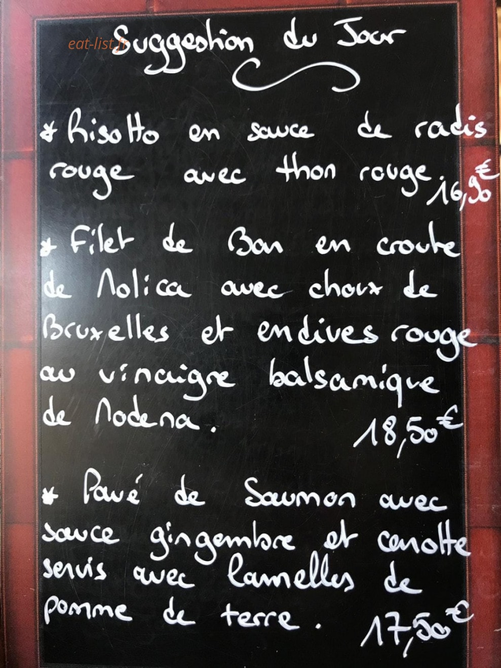 La Taverne de Palerme — carte page 2
