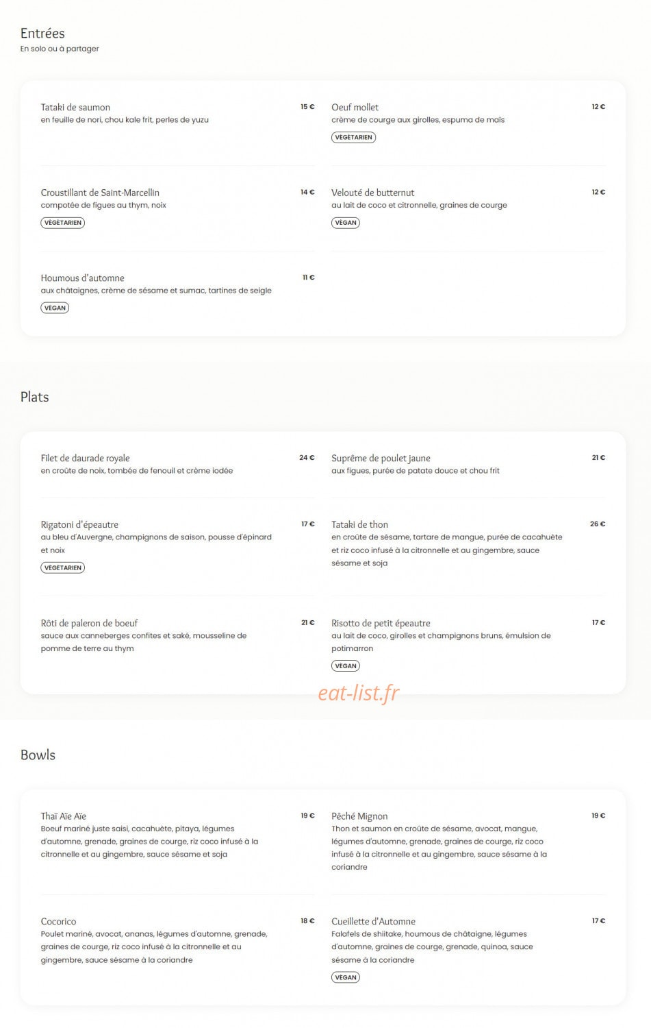 Le Chamboule Tout — carte page 1