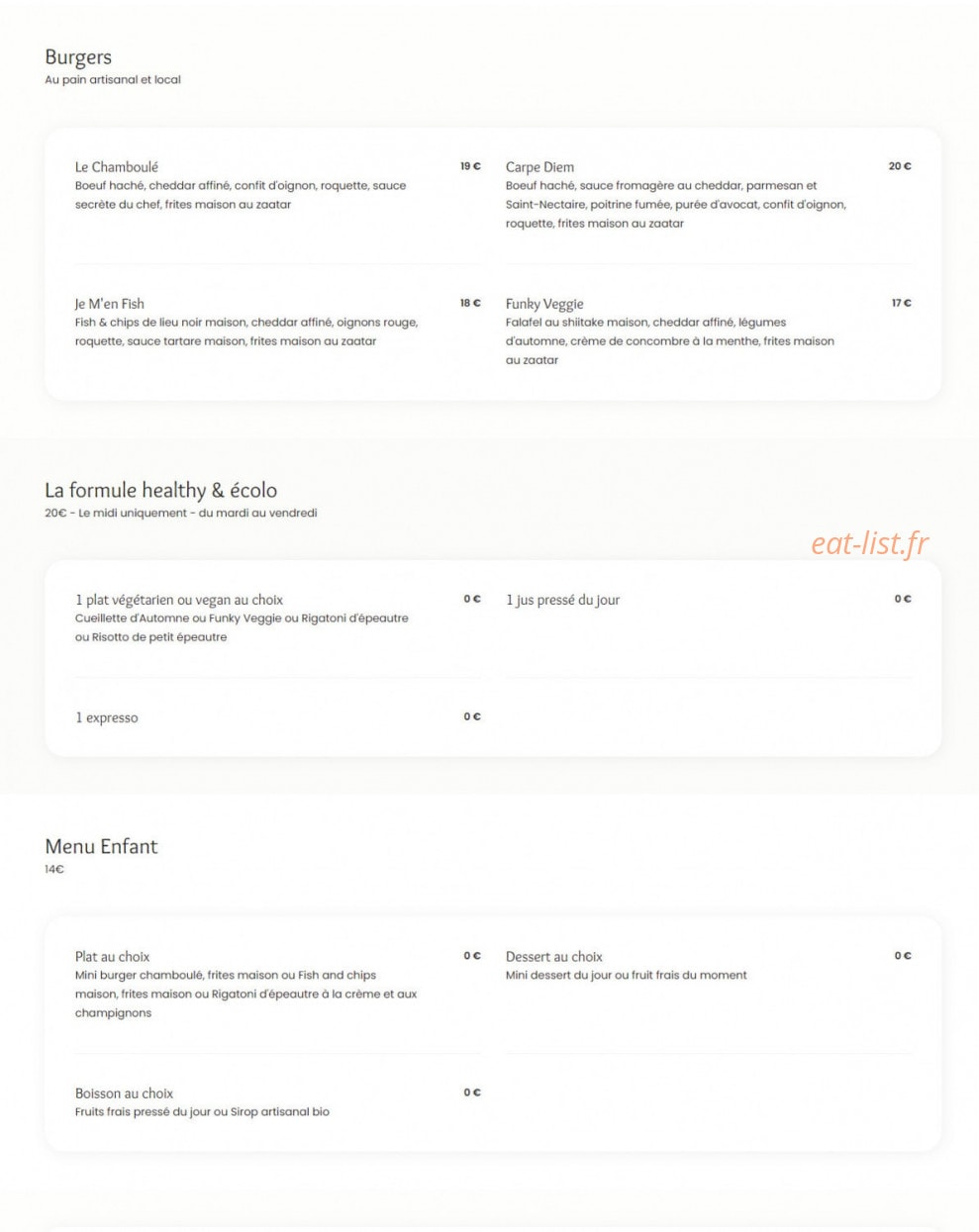 Le Chamboule Tout — carte page 2